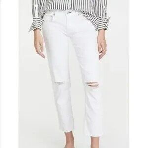 Rag & Bone‎ White Jeans Ankle Dre Ripped Women's Size 25
